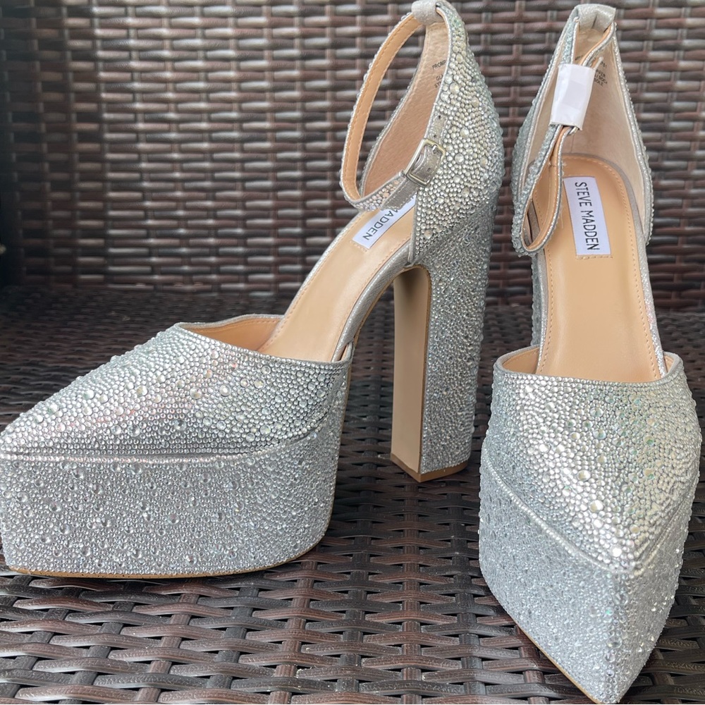 Steve Madden Prompt Rhinestone Platform Pumps